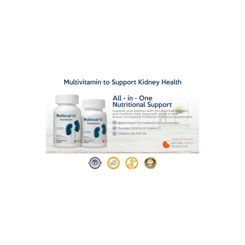 Nephroceuticals ProRenal+D Kidney Multivitamins 30-Day Supply