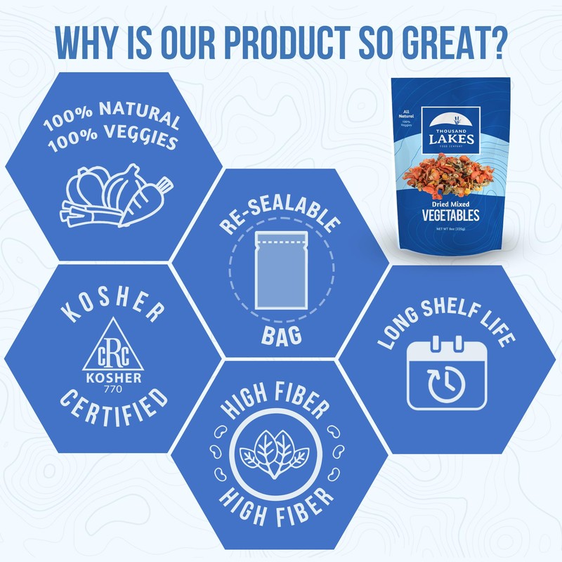 Thousand Lakes Dried Mixed Vegetables Select Soup Blend - Bulk