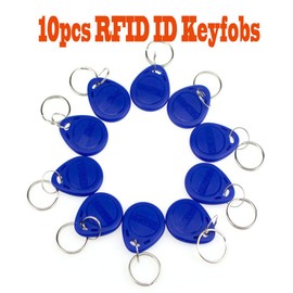 YAVIS 10 x RFID Chip Transponder Key Fob Close EM4100 Key Ring 125 KHz Keyfobs RFID EM ID NFC Label Token Only Read for Door Access Control System, Colour Blue