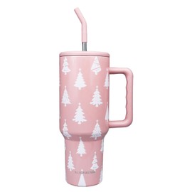 Christmas Gifts for Women, Christmas Tumbler 40 oz Tumbler with Handle and Straw Cup Holder Friendly Insulated Christmas Travel Mug Stainless Steel Water Bottle