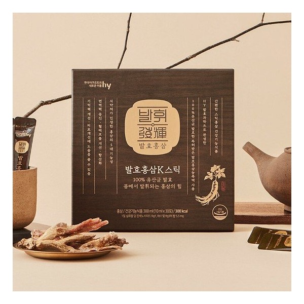 Korea Yakult [HY] Exhibit Fermented Red Ginseng Sticks 2 Boxes + Shopping Bag / 한국야쿠르트 [에치와이] 발휘 발효홍삼 스틱 2박스+쇼핑백
