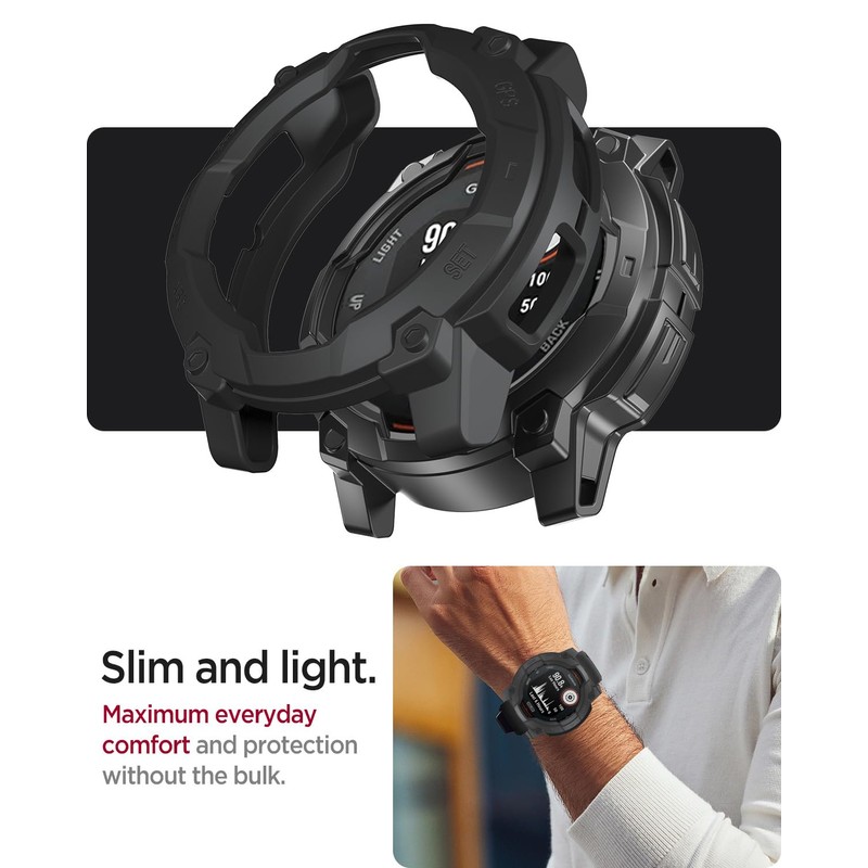 Miimall Armour Case Compatible with Garmin Instinct 3 Solar, Soft