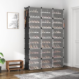 ROJASOP Portable Shoe Rack Organizer, 72 Pairs Covered Shoe Rack Shoe Organizer for Closet Entryway 12-Tier Shoe Storage Cabinet Space Saver Garage Closed Shoe Rack Organizer Cabinet with Doors