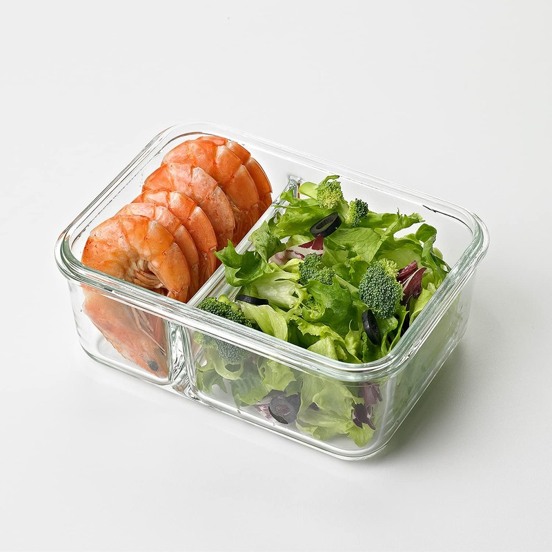 Glasslock Duo 3 Piece Clear Tempered Glass Microwave, Dishwasher, Freezer,