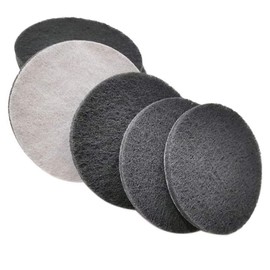 Rosebe 3-in-1 Flocking Scuff Pads Wheels, 10PCS Grey φ3"/75mm Discs, Magic Tape Grit 1000# Fine Smooth Polishing Pads, Rust Removal Scrubber, Compatible with Angle Grinders and Drills