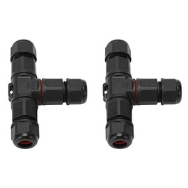 2 Piezas de Conectores de Cable en T IP68 a Prueba de Agua Tornillo Engarzado 2 Pines 3 Pines en Forma de T Adaptador de Terminal Eléctrico para Iluminación Aviación Equipos Industriales Cables