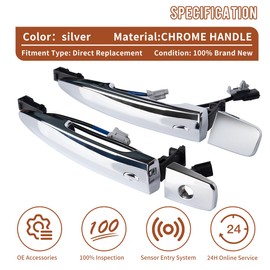 PAIMOHO Exterior Door Handle for Nissan Maxima Sentra Murano Leaf Chrome Door Handle Front Left & Right Side Smart with Keyless Entry System Replace# 806469N00A,80640-9N00A, 80640-3NA0A - 2 Pcs