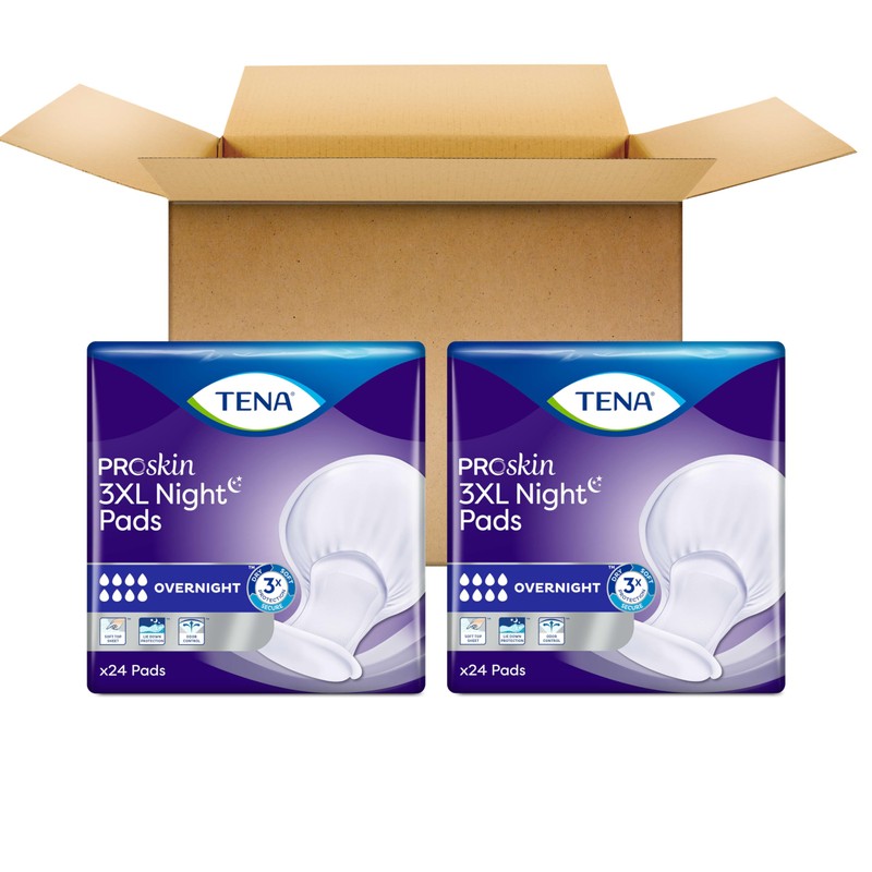 TENA ProSkin 3XL Overnight Incontinence Pads for Women and Men,