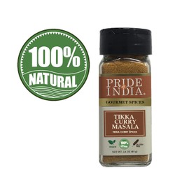 Pride of India - PACK of 6 - Tikka Curry Masala Seasoning Spice – Gourmet Curry Mix – Ideal for Vegetarian and Meat Dishes – Natural & GMO Free – Easy To Use - 2.4 oz. Small Dual Sifter Bottle