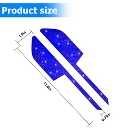 2 Pcs Car Reflective Stickers, Auto Bling Anti-Collision Warning Protection Decal, Diamonds Reflective Safety Decoration,Universal Accessories for Cars, Trucks, Pickup (Blue)