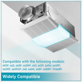 HASME S53740000 Heater Exhaust Fan Light Lens Cover for Broan Nutone Heater Ventilation Models 605P 660 660P 660RP 665 665F 665N 665RF 665RP 665RSP 668 668RP VH668P 53740R - Bathroom 53740R Vent Lens
