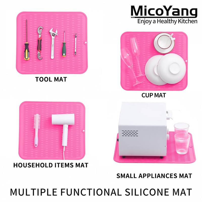 MicoYang Silicone Dish Drying Mat for Multiple Usage,Easy clean,Eco-friendly,Heat-resistant Silicone