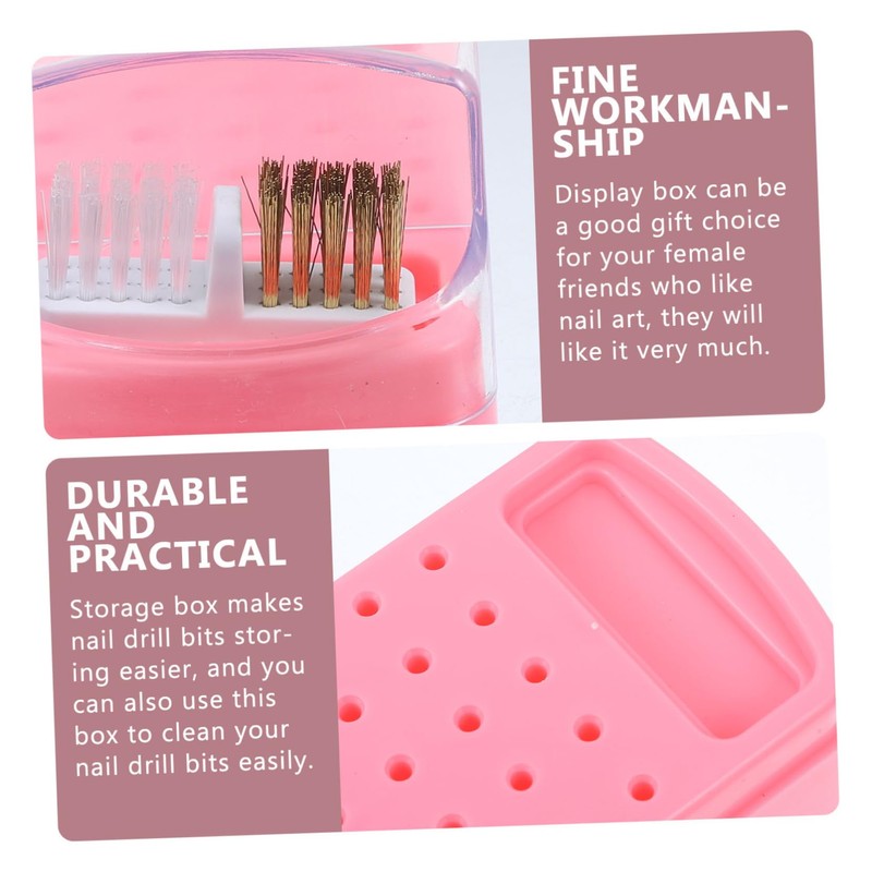 Healvian Nail Drill Bit Organizer 30-slot Cleaning Case Manicure Supply