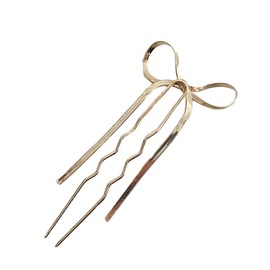 Lapimou Hair Accessories, Hair Pin, U-pin, Hair Ornament, Ribbon, Simple, Nuance, Popular, Cute, Yukata, Everyday Use (Gold)