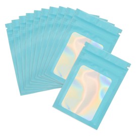 PATIKIL 7 x 10 Inch Foil Pouch Bags, 100 Pcs Packaging Clear Window Resealable Sample Bag for Small Business Party Favor Candy Jewelry Product Supplies, Blue