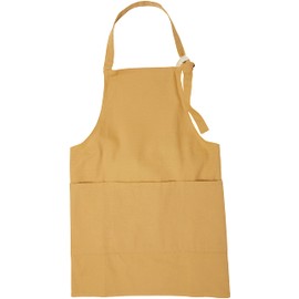 Basic Standard Apron, Kids, Fashionable, Plain, Simple, Canvas, 10 oz, Boys and Girls, Approx. 47.2 - 55.1 inches (120 - 140 cm), Sand, Beige, For Kids