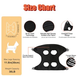 Dog Grooming Hammock, Pet Nail Trimming Harness for Dog and Cat, Pet Holder Grooming Sling, Breathable Restraint Holder for Small Pet Nail Cutting, Claw Care, Ears Care Washing, Bathing (Black)