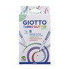 Giotto 4263 00 - Turbo Glitter, 8 Fasermaler in Pastellfarben