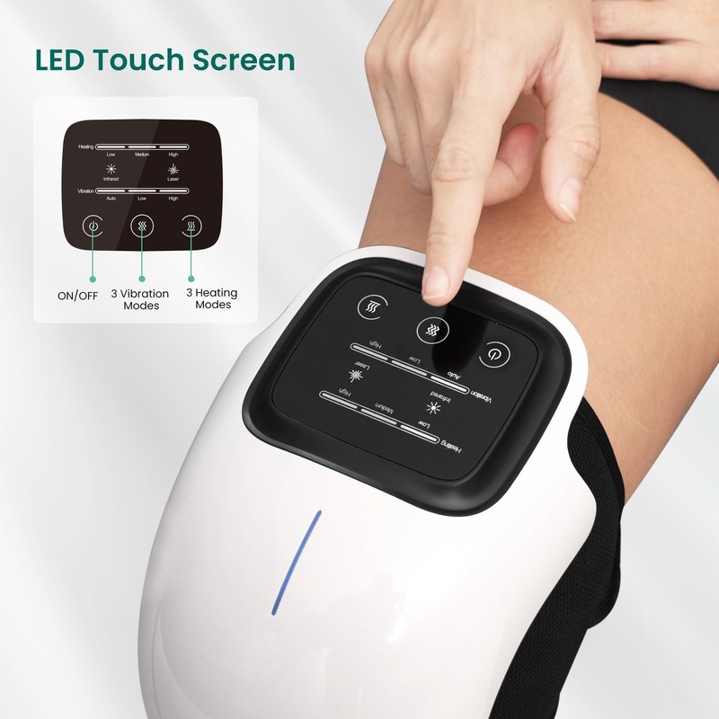 Snailax Cordless Knee Massager with Heat, Red Light & 3
