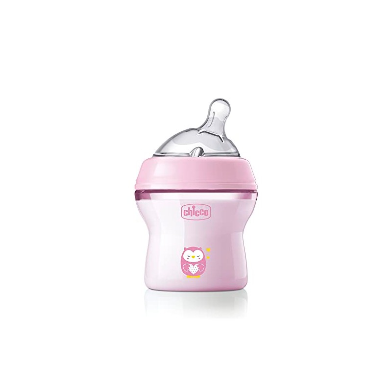 CHICCO, Biberón Natural Feeling, Color Rosa, 150 ml