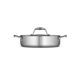 Tramontina Signature Tri-Ply Clad Stainless Steel 11-Inch Square Grill Pan, Induction-Ready, Dishwasher-Safe, NSF-Certified, Made in Brazil