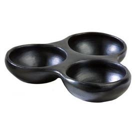 Chamba Black Clay Triple Dish, X-Large
