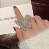 Dtup Elegante Anillo Gran Mariposa Alas Plata S925 Con Circonios
