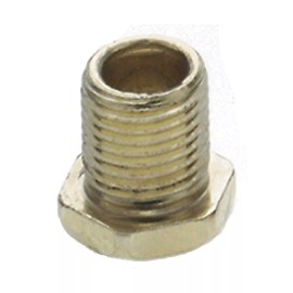 Steel Hexagon Head Nipple; Brass Plated; 1/8 IP; 3/8" x 1/2" Overall