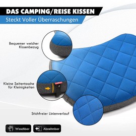 HIKENTURE Inflatable Camping Pillow with Removable Cover, Travel Pillow, Inflatable Lightweight, Ergonomic Pillow On the Go, Inflatable Pillow Camping Pillow Outdoor, Inflatable Pillow Blue