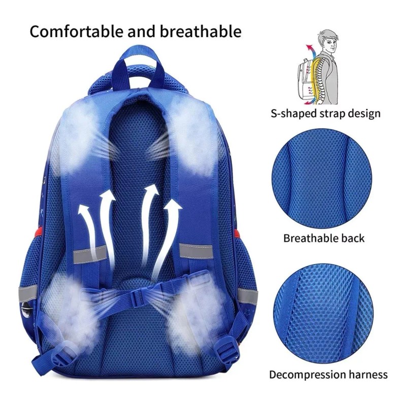 Cusangel Mochila escolar Cusangel 98653 color azul diseño astronauta