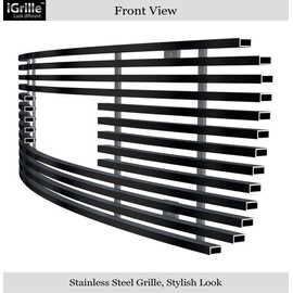 APS Compatible with 1998-2003 GMC S-15 Jimmy S-15 Pickup Sonoma with Logo Show Main Upper Stainless Steel Black Horizontal Billet Grille Insert G65773J