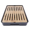 Tea Tray, Rectangular Bamboo Tea Tray with Drip Plate, Teapot,