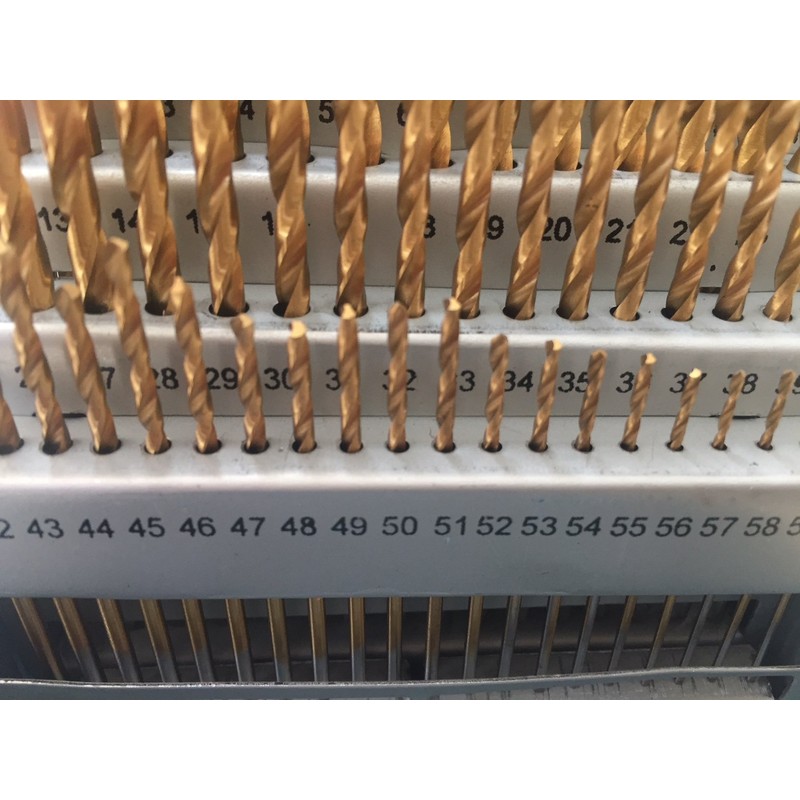 LLDSIMEX 60 Piece 1#-60# Titanium Nitride Coated Numbered Drill Bit