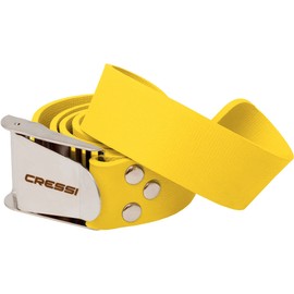 Cressi Unisex Adult Quick Release Elastic Belt With Metal Buckle Underwater Weight Belt - Yellow/Silver, 140 cm