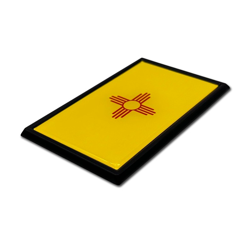New Mexico State Flag Black Metal Car Emblem
