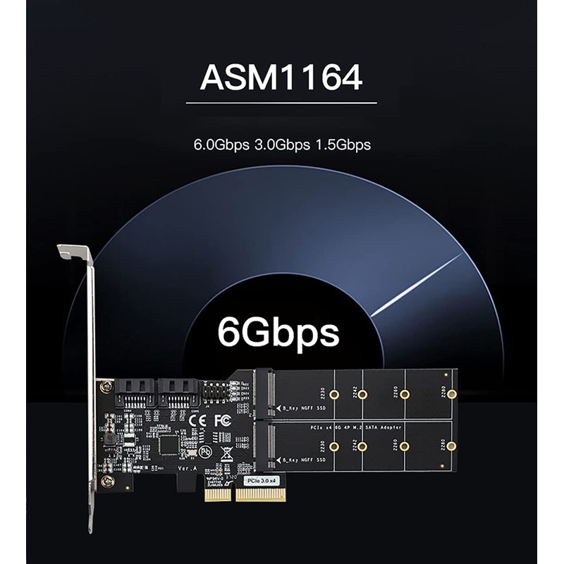 4in1 Dual M.2 NGFF (B Key) SSD+ Dual SATAIII 6G