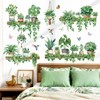 decalmile Green Pot Plants Wall Stickers Tropical Leaf Hanging Vines