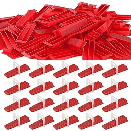 200PCS TMKOOL Tile Leveling System 1/16" 100pcs Tile Spacers Clips With 100pcs Reusable Wedges Tile Tools Set for Professional Ceramic Stone Installation (Wedges+ Clips 1/16")