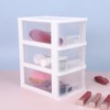 Gonice 3 Drawer Storage Organizer, White Plastic Drawer Storage Organizer,