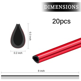 YOCDNOV 20 cm Car Ventilation Strips Decoration, Pack of 10 (5 x Silver, 5 x Red), U-Clip Design, for Straight Air Conditioning Ventilation Grille, Interior Refreshing, Dust Protection, Car