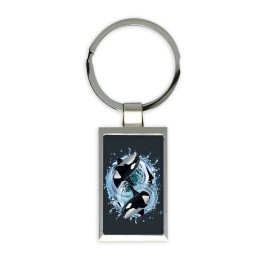 Gift Keychain : Killer Whales Ocean Animals Sharks Graphics Room Decor For Teens