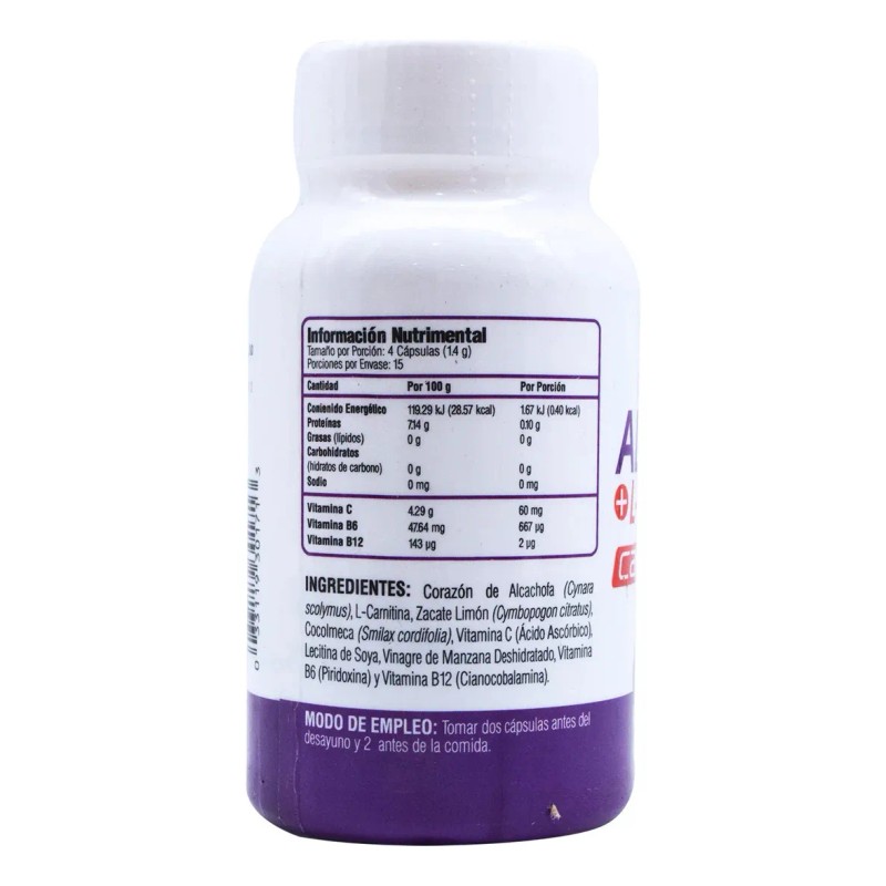 Corazon Alcachofa Carnitina Cap Bajar Peso Sabor Neutro