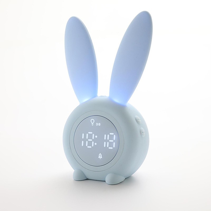 Digital Alarm Clock Cute Bunny Shape LED Night Light Luminous