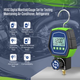 MOTOCOCHE R32 Digital Installer Aid with Built-in 90 Refrigerants for Vacuum Pump Air Conditioning and Testing the Maintenance of Air Conditioning, Refrigerator