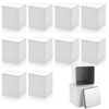 WOPPLXY 12 Pack Square White Metal Tins, Small Tea Tin