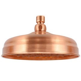 Cabezal de ducha de 8 pulgadas de acero inoxidable y cobre, antiguo color rojo, gran rociador redondo de lluvia, boquilla de aspersor de alta presión de cabezal único, reemplazo para baño, jardín