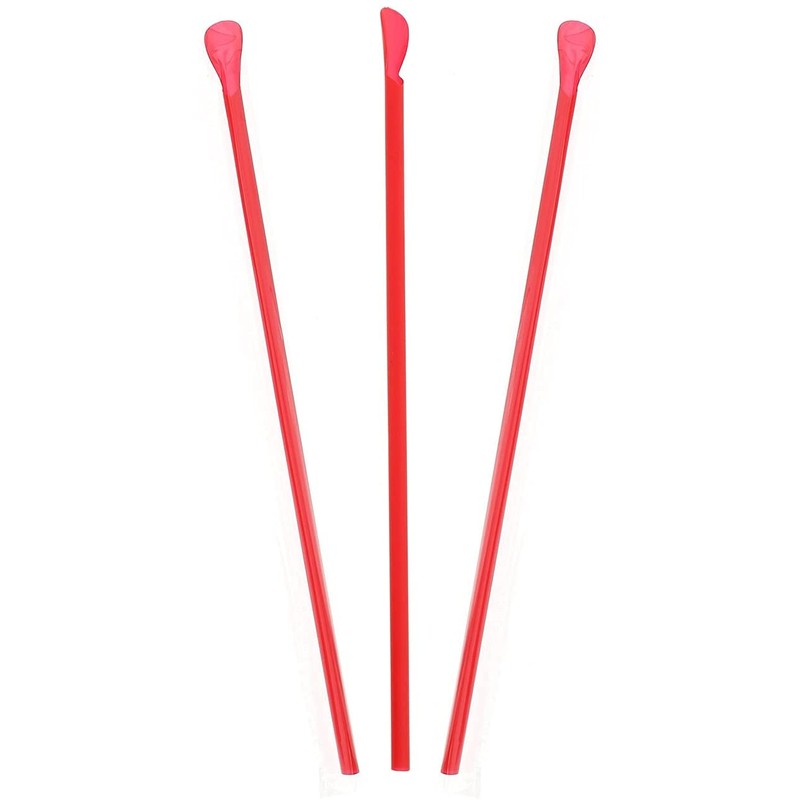 8" Unwrapped Red Spoon Straw - Box of 300ct