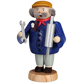 Seiffener Volkskunst Incense Smoker Ore Mountains Cosy Types 18 cm Incense Figure Ore Mountains Folk Art 12674 Car Mechanic