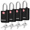 4 Pack TSA Approved Travel Luggage Locks with Keys, Keyed
