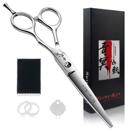 SEIMEIKEN Professional Hair Cutting Scissors - 6” SUS440A Stainless Steel Hair Shears for Cutting - Convex Blade for Ultra-Sharp Smooth Cuts for Hairdressing Texturizing, Barbers, Salon Home Stylists